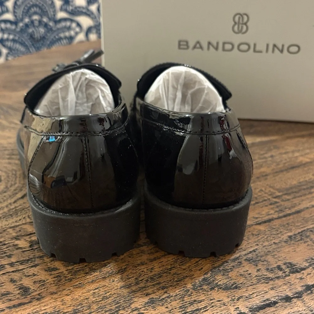 Bandolino Glossy Black Tassel Loafers